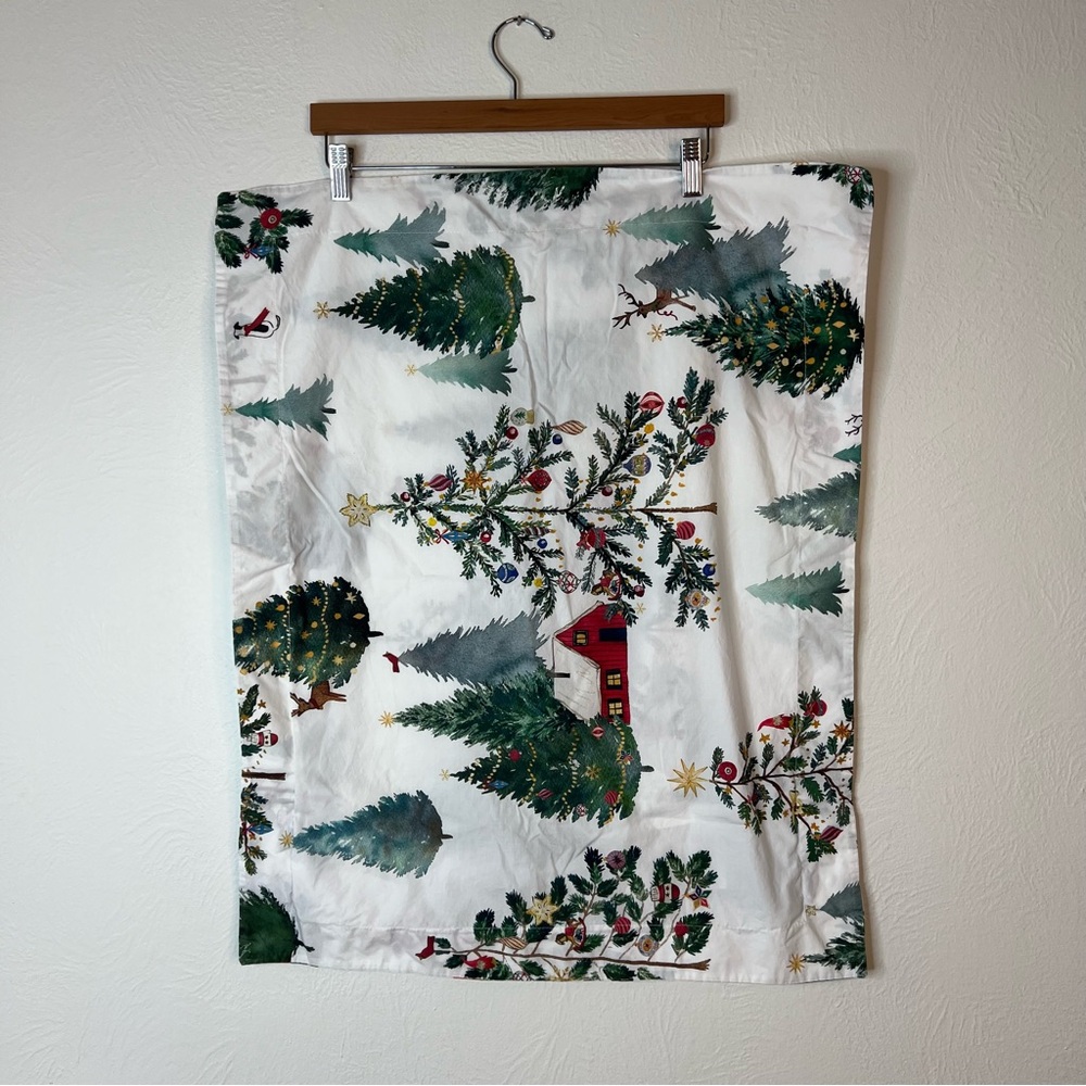 Pottery Barn Christmas in the Country Organic Cotton Sham Set of 2 Std 26x20
